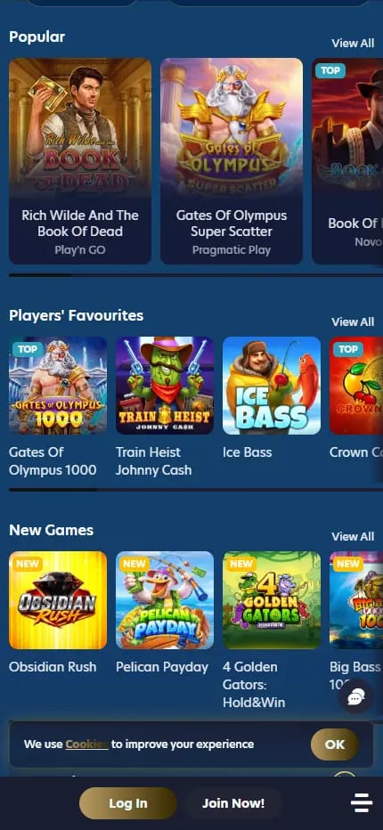 Lucky Dreams Casino desktop lobby showing Popular and Top 10 slots, including Gates of Olympus Super Scatter, Sugar Rush 1000, Wild Cash X9990 and Elvis Frog in Vegas