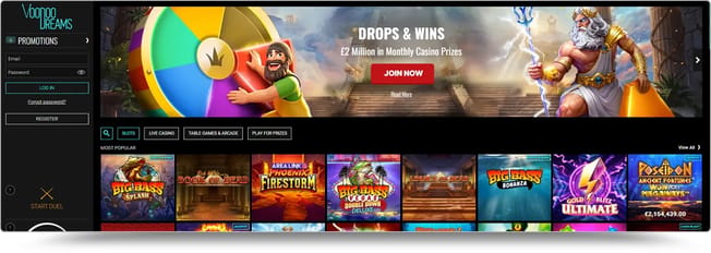 Vox Casino homepage and welcome offer as found in our 2026 review
